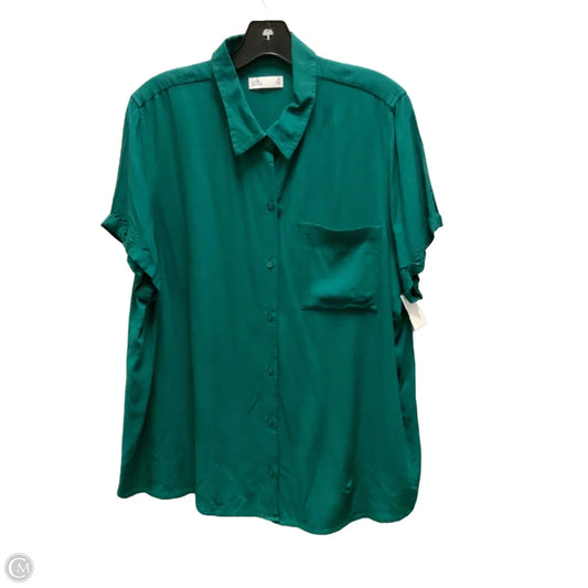 Top Short Sleeve By Croft And Barrow In Green, Size: Xl