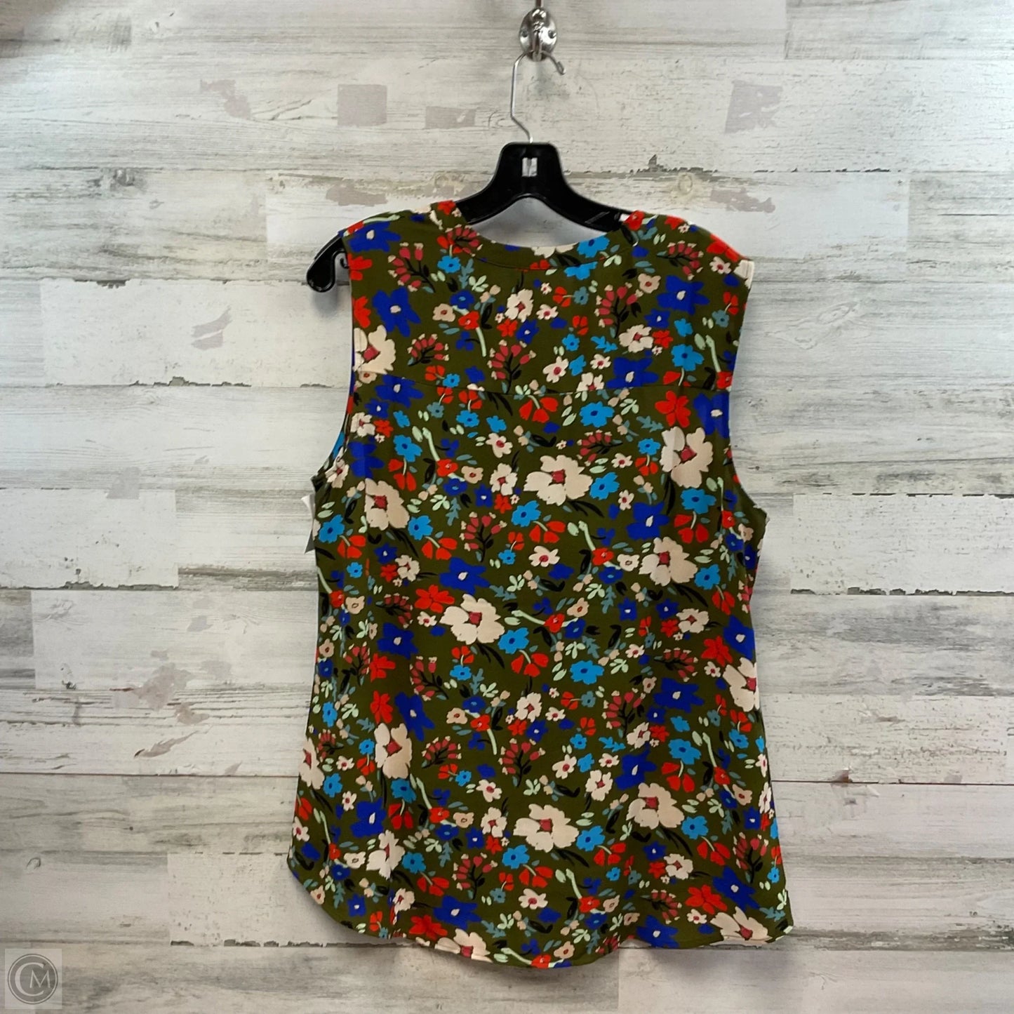 Blouse Sleeveless By Cabi In Green & Red, Size: L