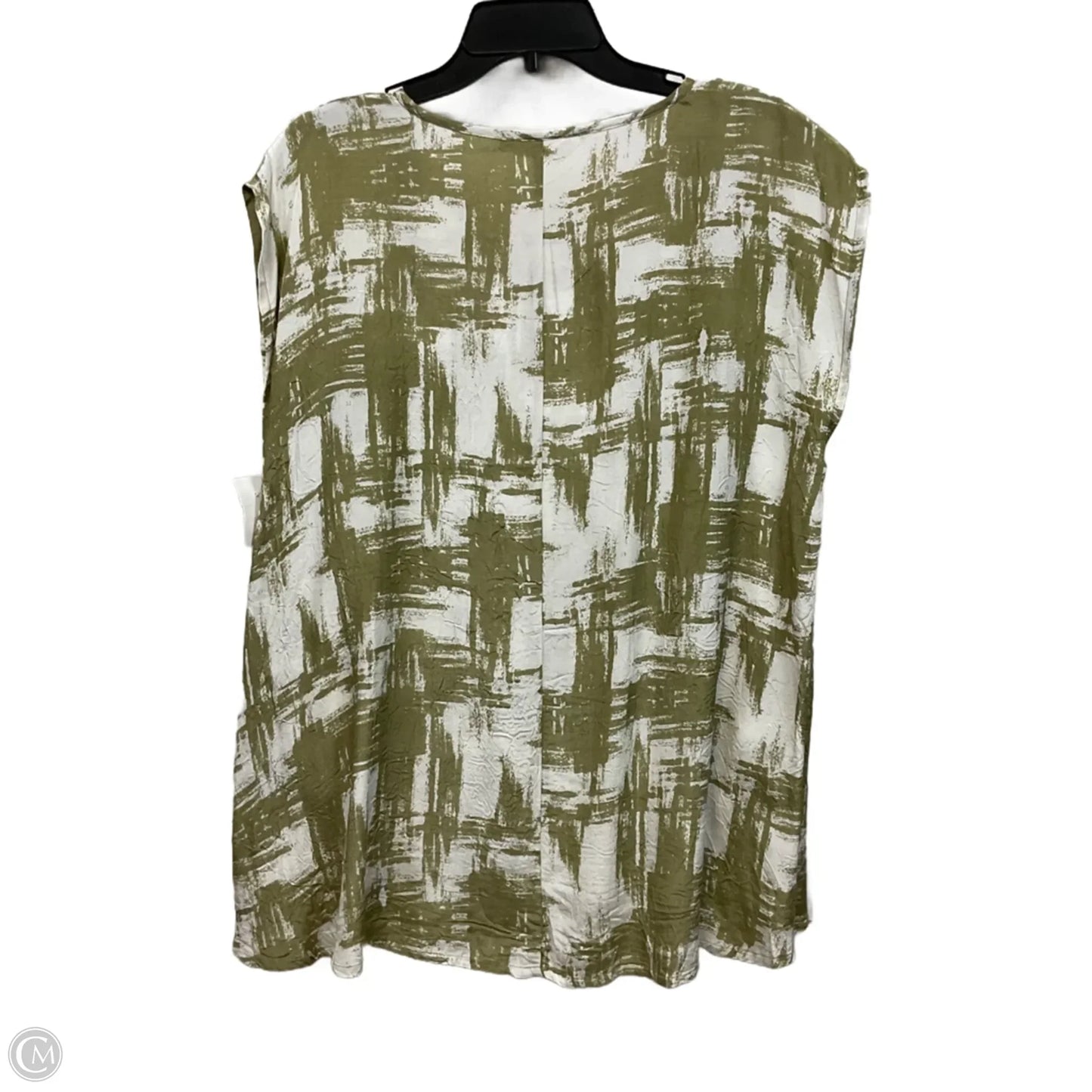 Top Sleeveless By Masai In Green & White, Size: M