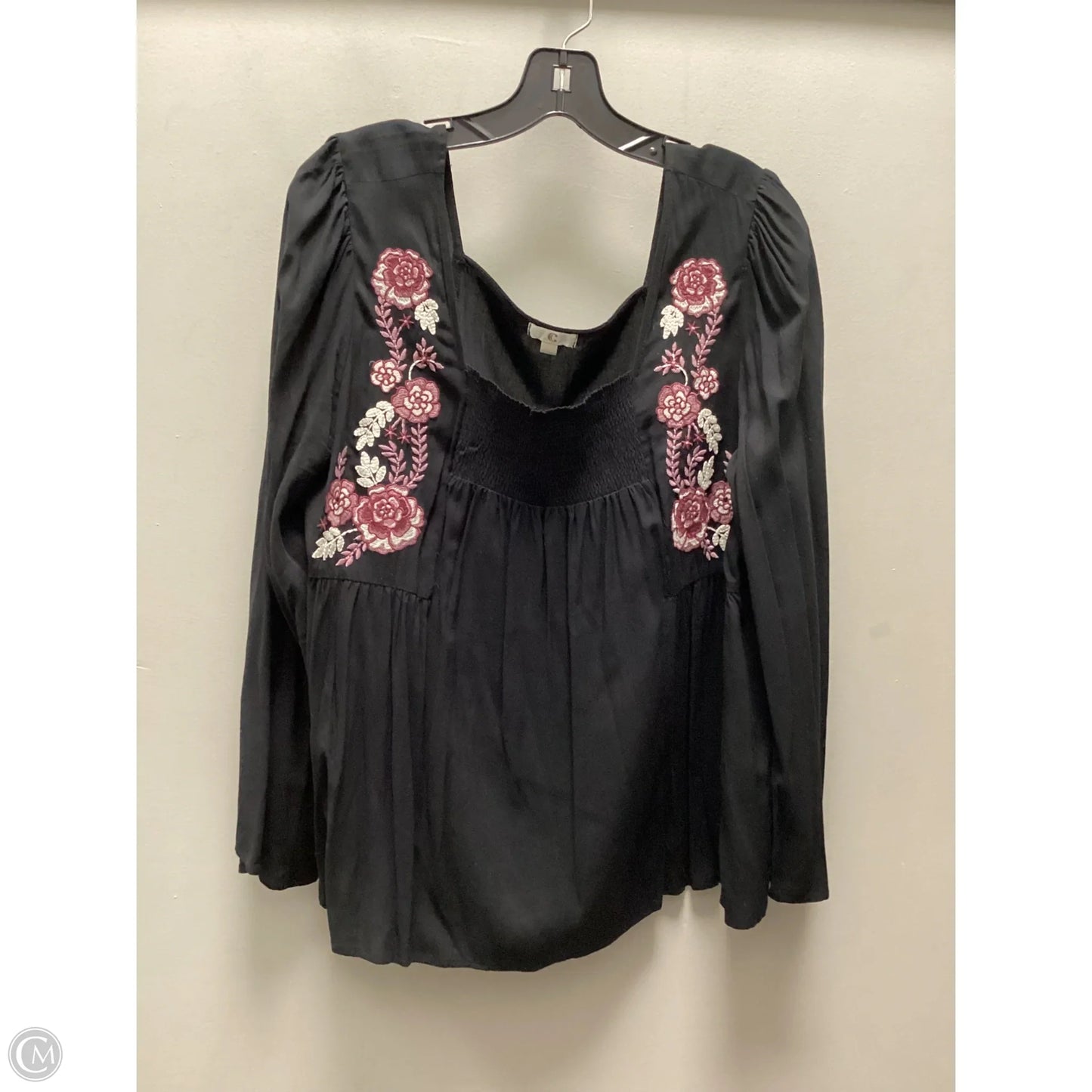 Top Long Sleeve By Charming Charlie In Black, Size: Xl