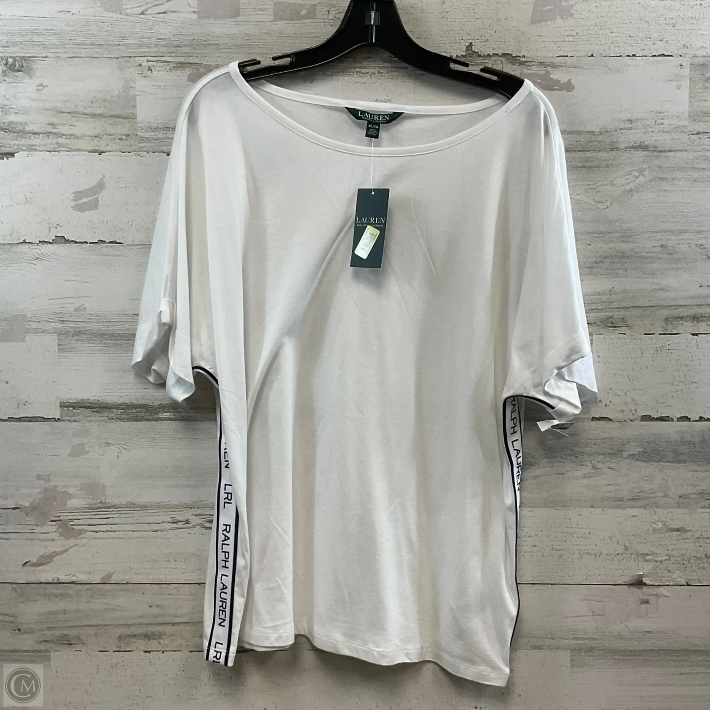 Top Short Sleeve By Lauren By Ralph Lauren In White, Size: Xl