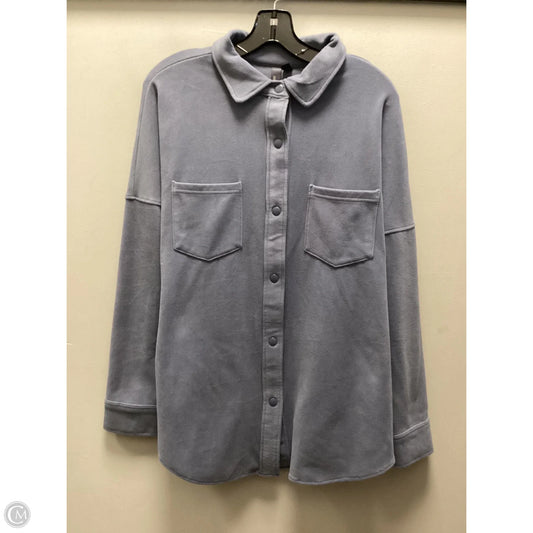 Jacket Shirt By Mondetta In Blue, Size: L
