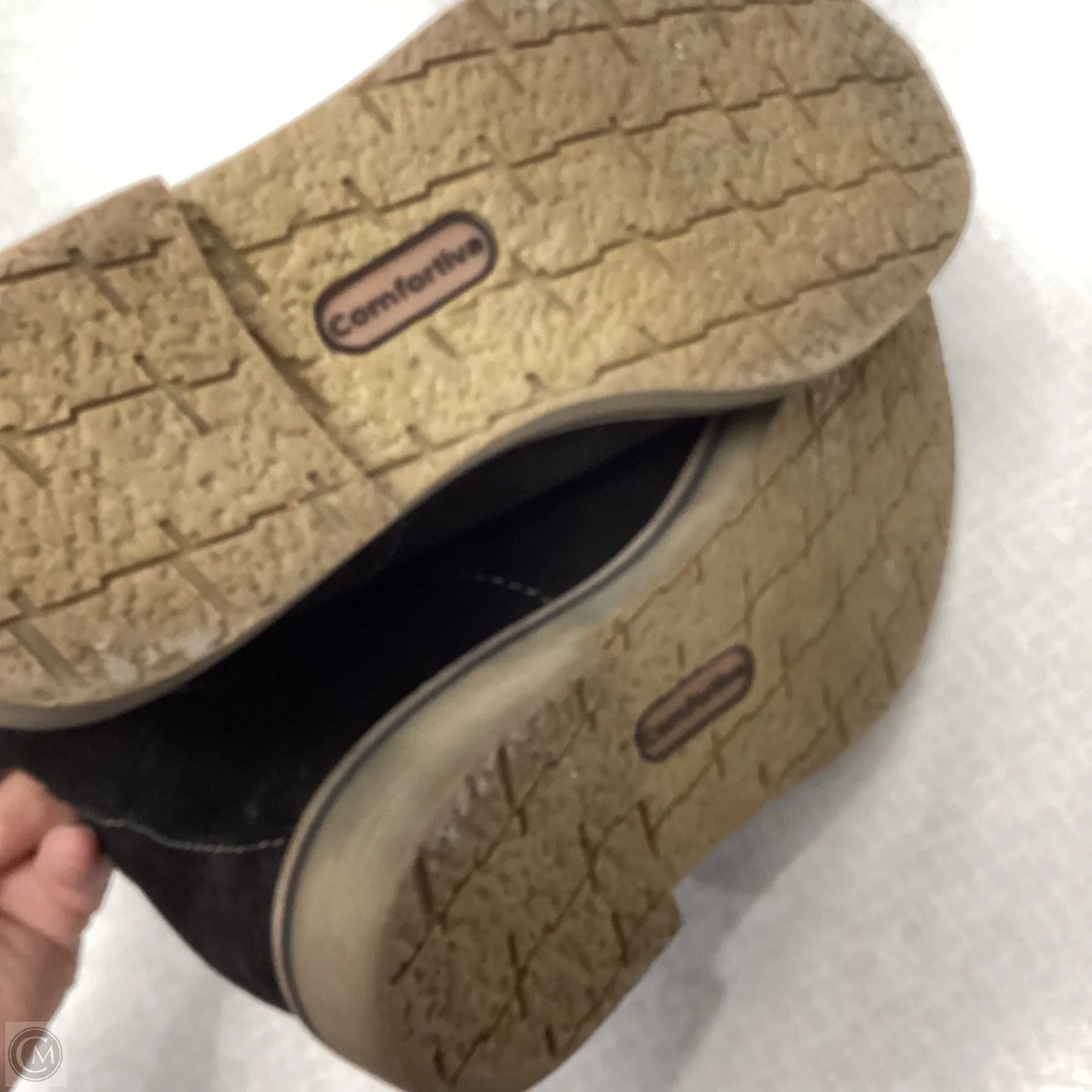 Boots Ankle Flats By Comfortiva In Black & Grey, Size: 9