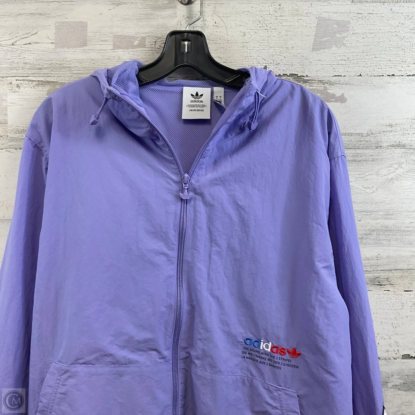 Jacket Windbreaker By Adidas In Purple, Size: L