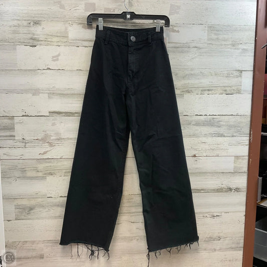 Jeans Wide Leg By Zara In Black Denim, Size: 2
