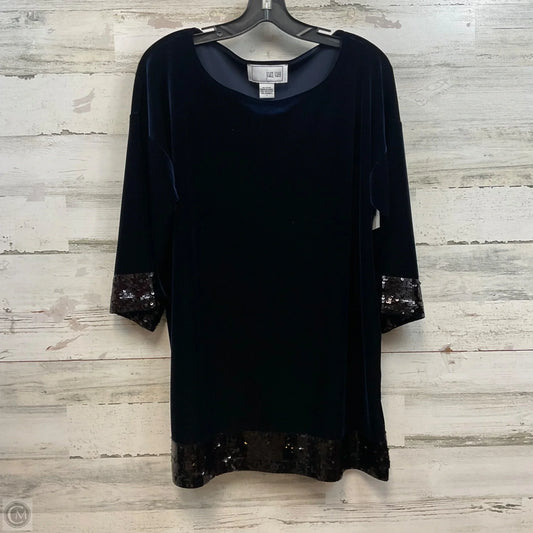 Tunic 3/4 Sleeve By Joan Vass In Navy, Size: S