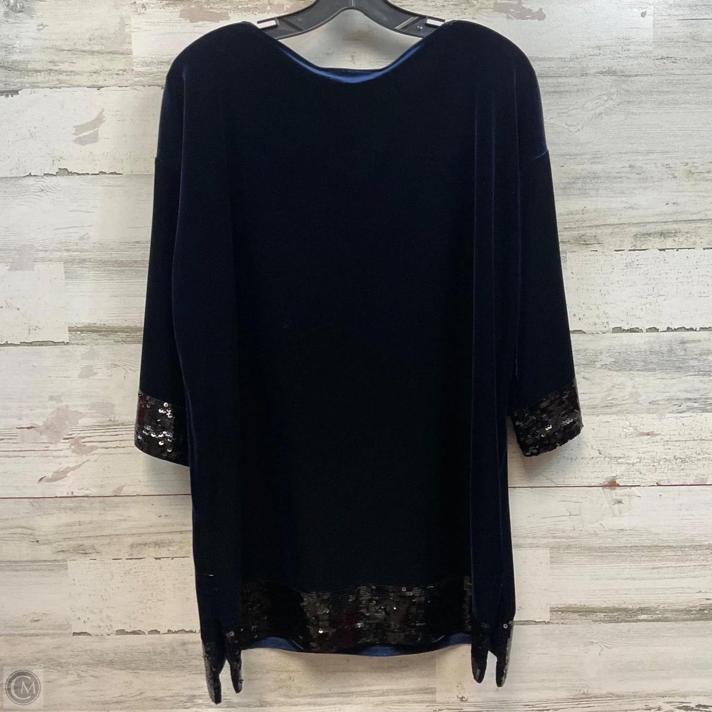 Tunic 3/4 Sleeve By Joan Vass In Navy, Size: S