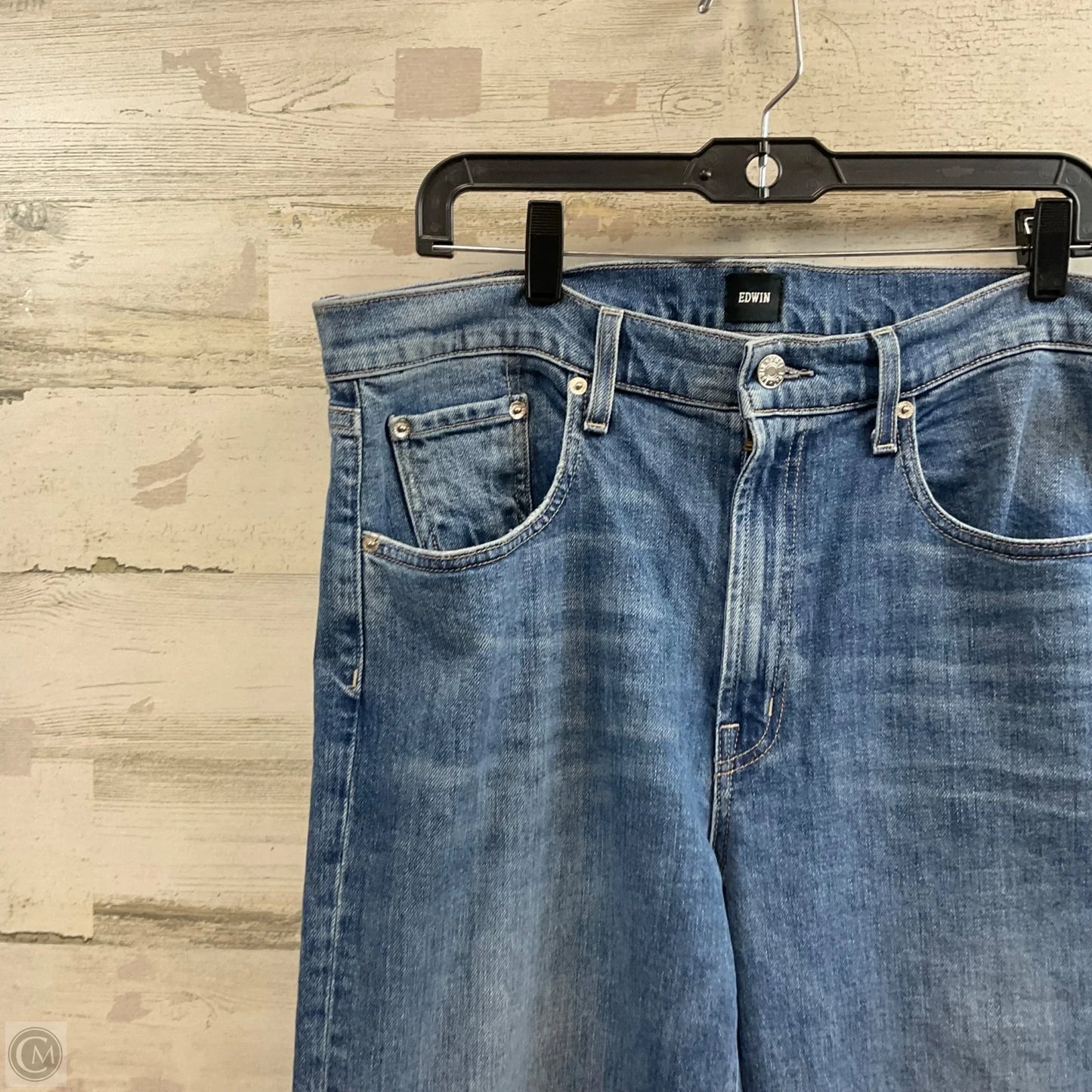 Jeans Wide Leg By Edwin In Blue Denim, Size: 14