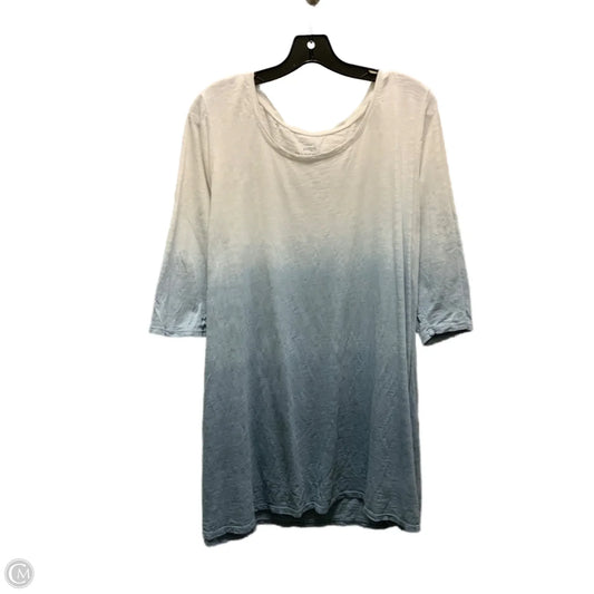Tunic 3/4 Sleeve By Pure Jill In Blue & White, Size: Xl