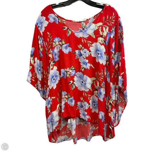 Top Short Sleeve By First Love In Red, Size: 3x