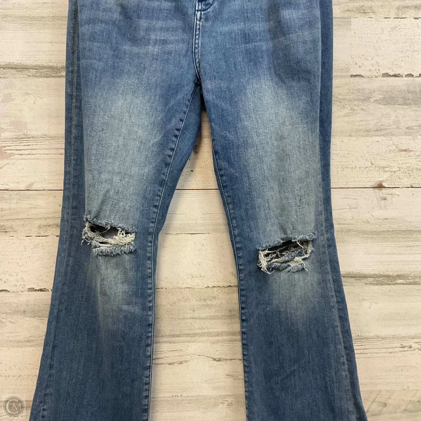 Jeans Flared By Pilcro In Blue Denim, Size: 14