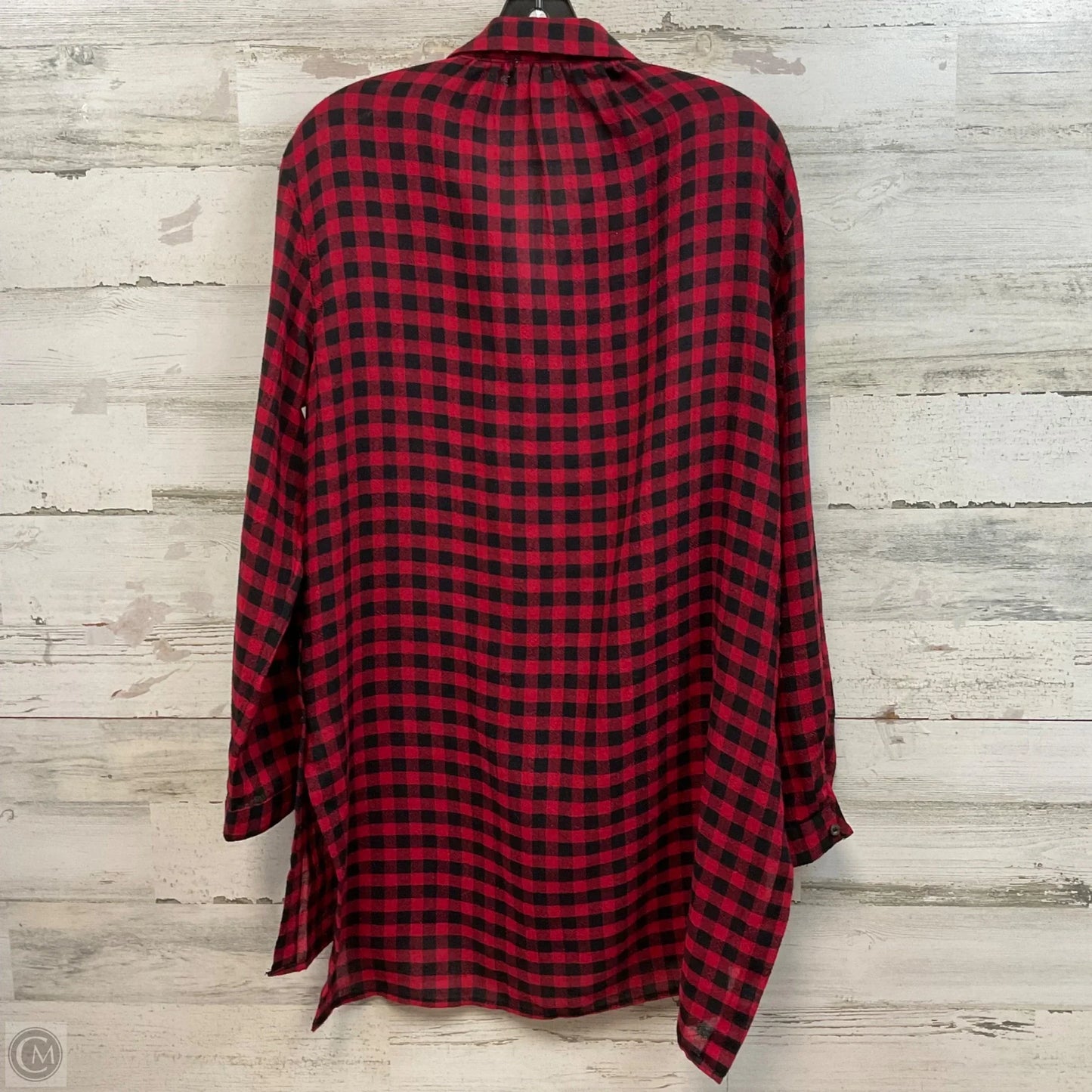 Tunic Long Sleeve By United Colors of Benetton In Black & Red, Size: M