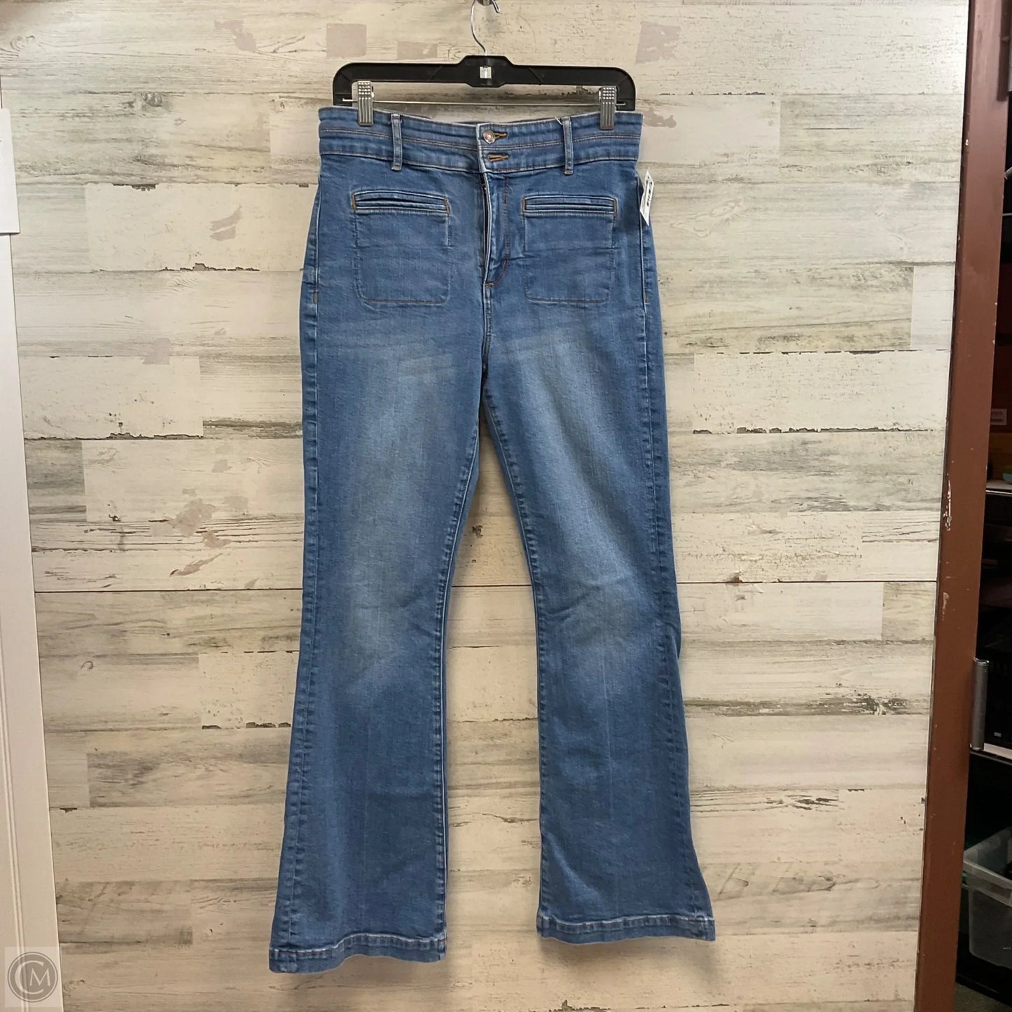 Jeans Flared By Loft In Blue Denim, Size: 6