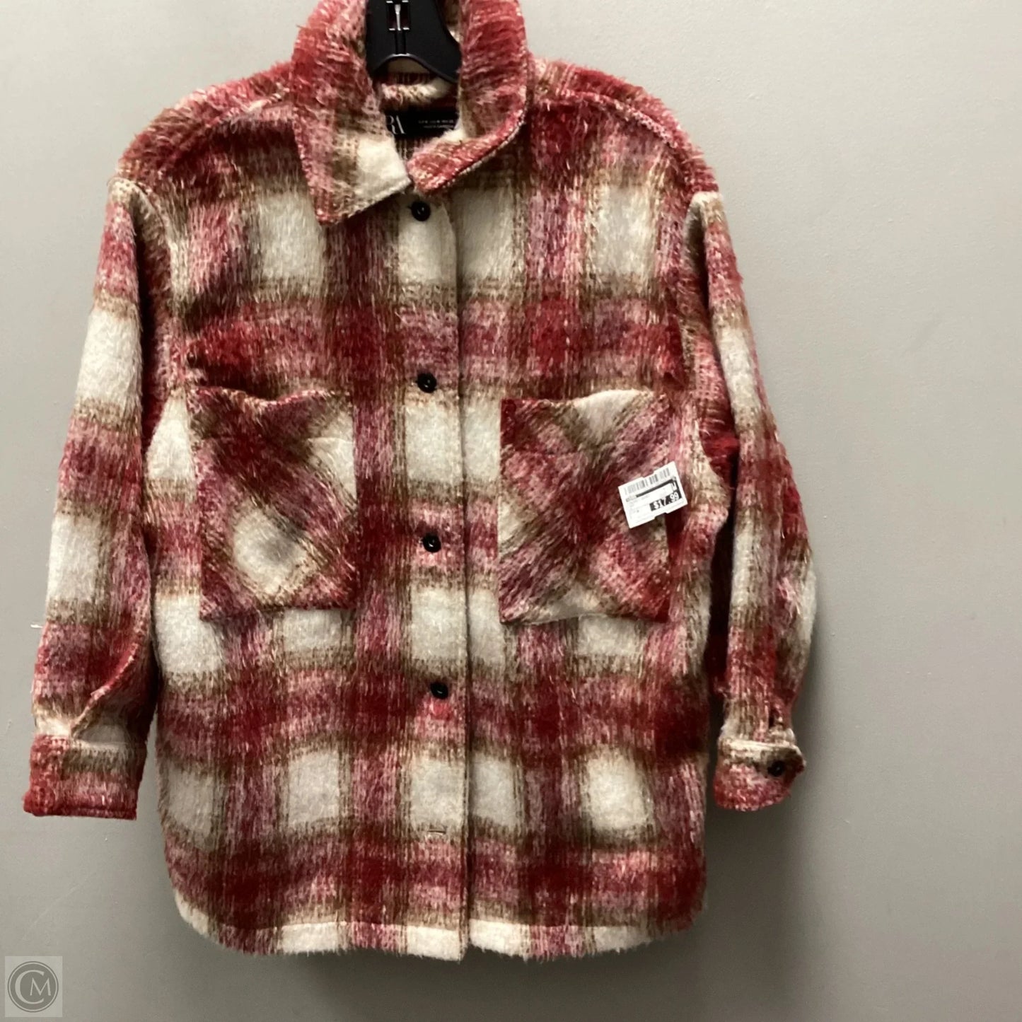 Jacket Shirt By Zara In Red, Size: M