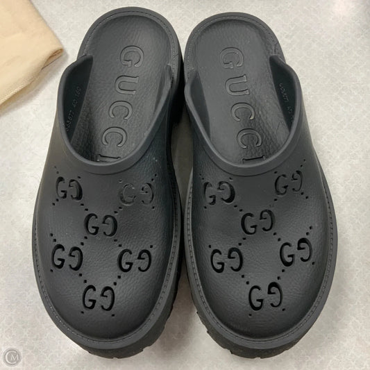 Shoes Luxury Designer By Gucci In Black, Size: 9