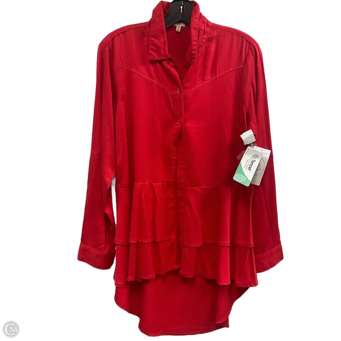 Blouse Long Sleeve By Reba In Red, Size: M