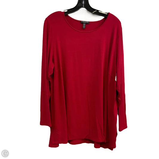 Top Long Sleeve By Eileen Fisher In Red, Size: 2x