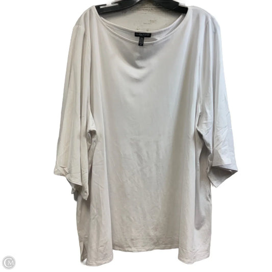 Top Short Sleeve By Eileen Fisher In White, Size: 2x