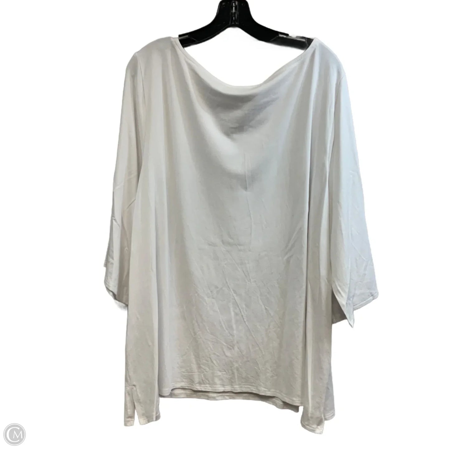 Top Short Sleeve By Eileen Fisher In White, Size: 2x