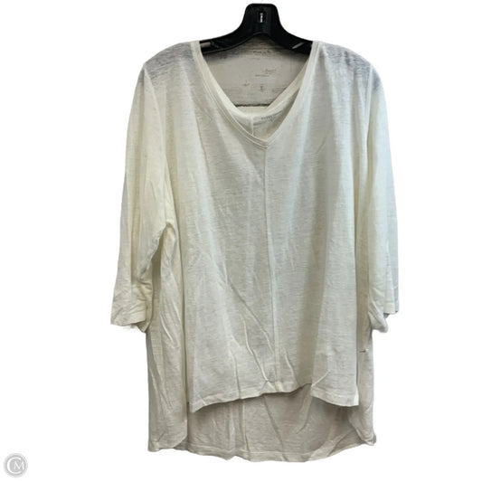 Top Long Sleeve By Eileen Fisher In Cream, Size: 2x