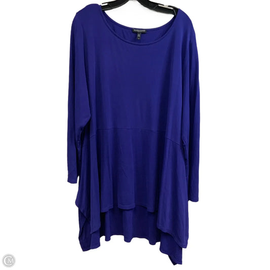 Top Long Sleeve By Eileen Fisher In Blue, Size: 2x