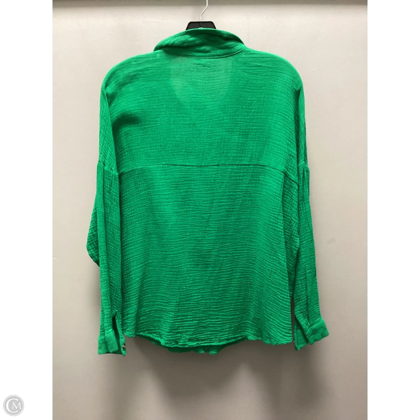Blouse Long Sleeve By Cme In Green, Size: Xl