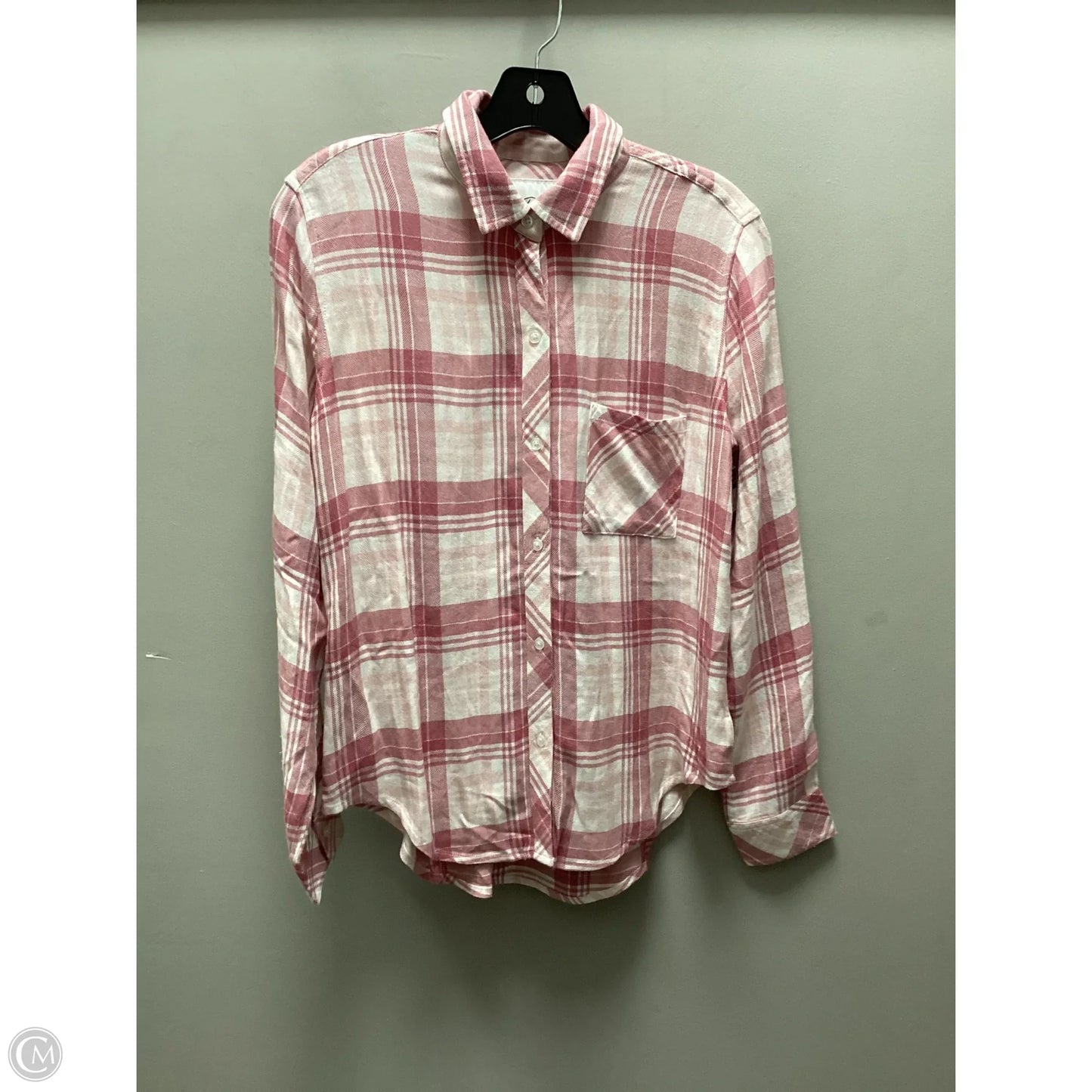 Blouse Long Sleeve By Rails In Pink, Size: Xs