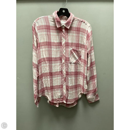 Blouse Long Sleeve By Rails In Pink, Size: Xs