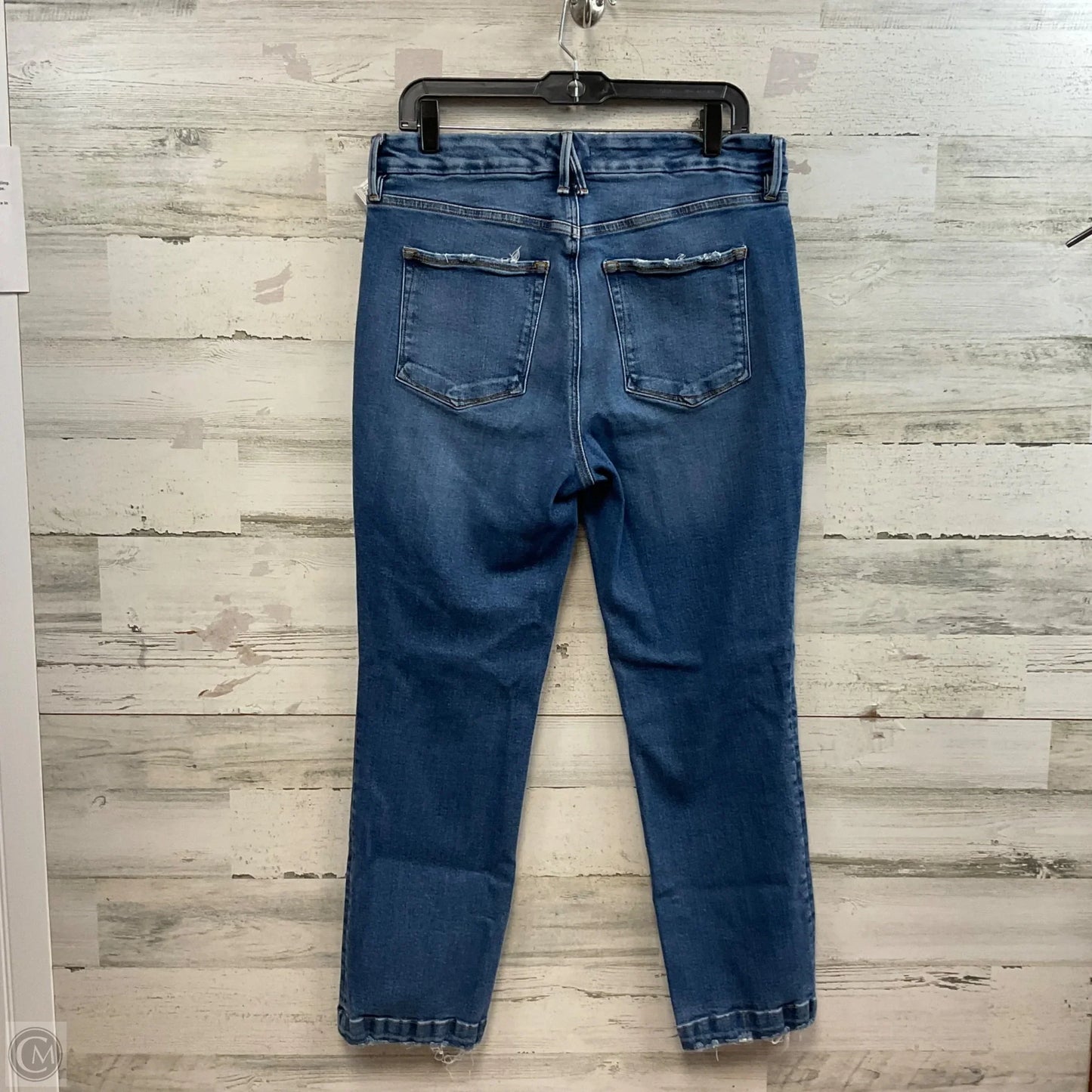 Jeans Straight By Good American In Blue Denim, Size: 14