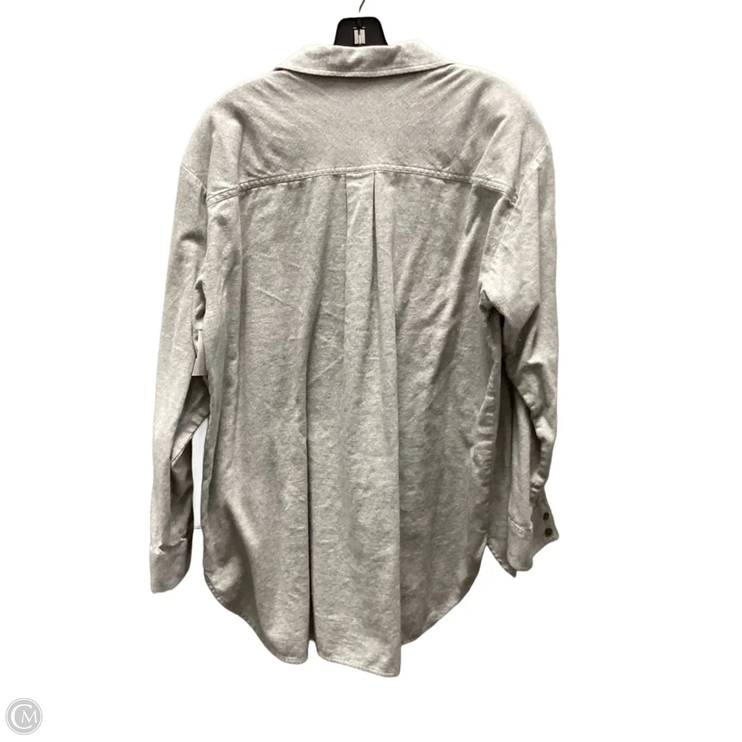 Blouse Long Sleeve By Loft In Grey, Size: Xl