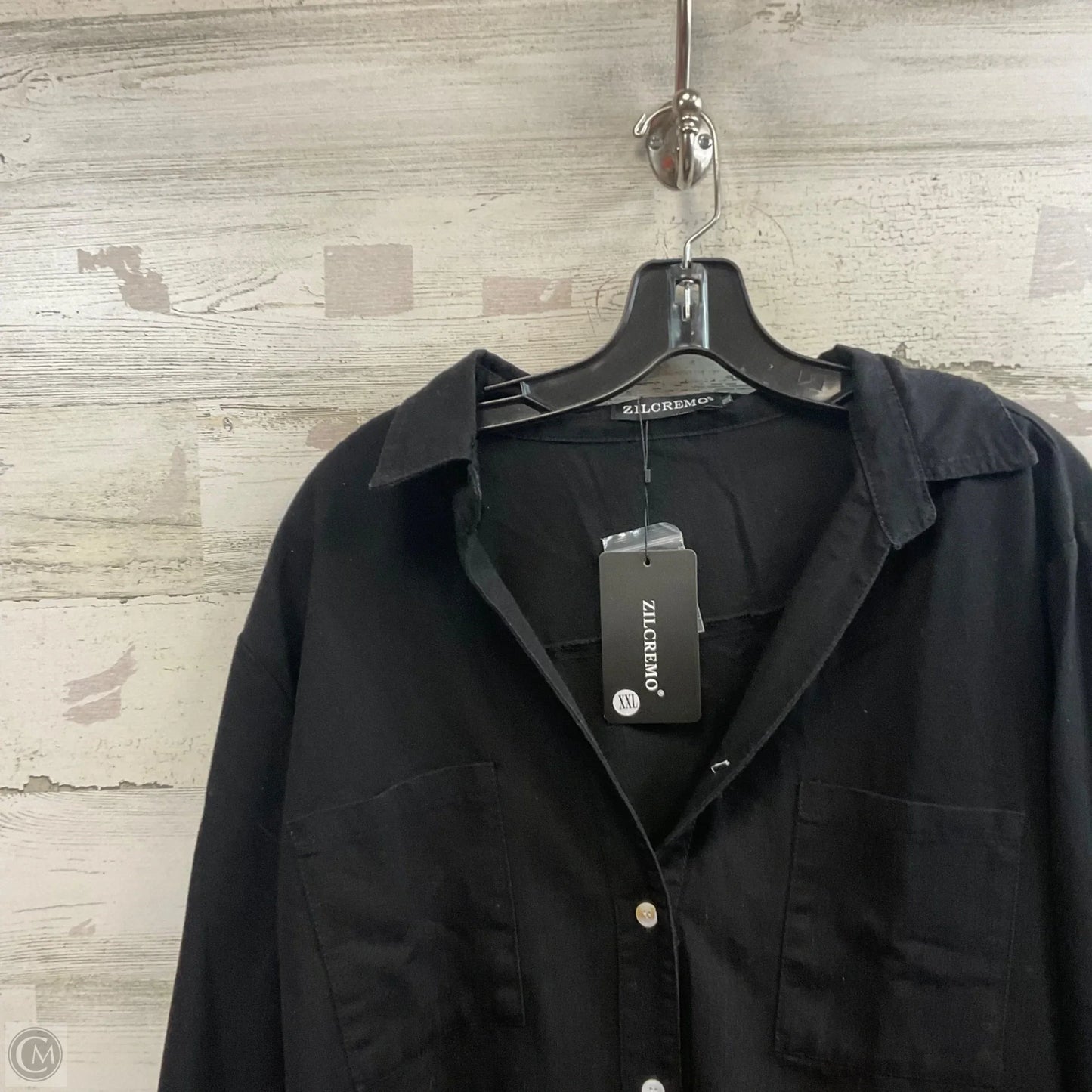 Blouse Long Sleeve By  ZILCREMO In Black, Size: 2x