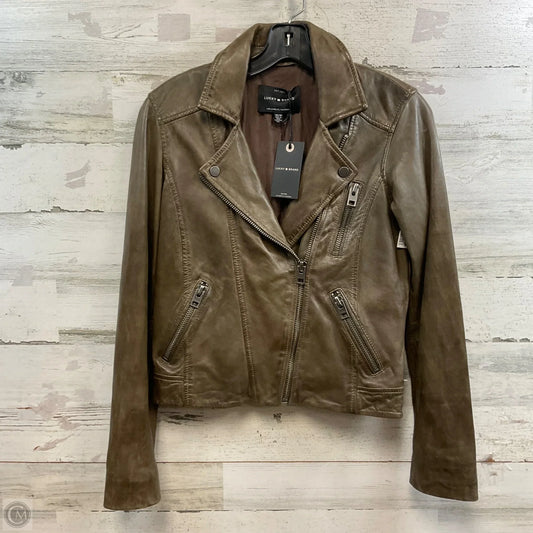 Jacket Moto Leather By Lucky Brand In Green, Size: Xs