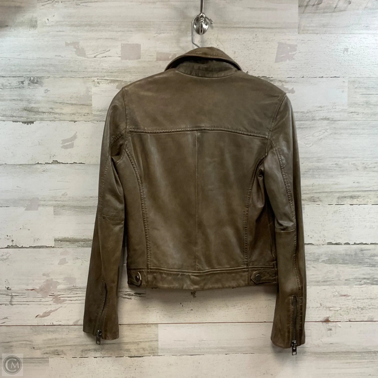 Jacket Moto Leather By Lucky Brand In Green, Size: Xs