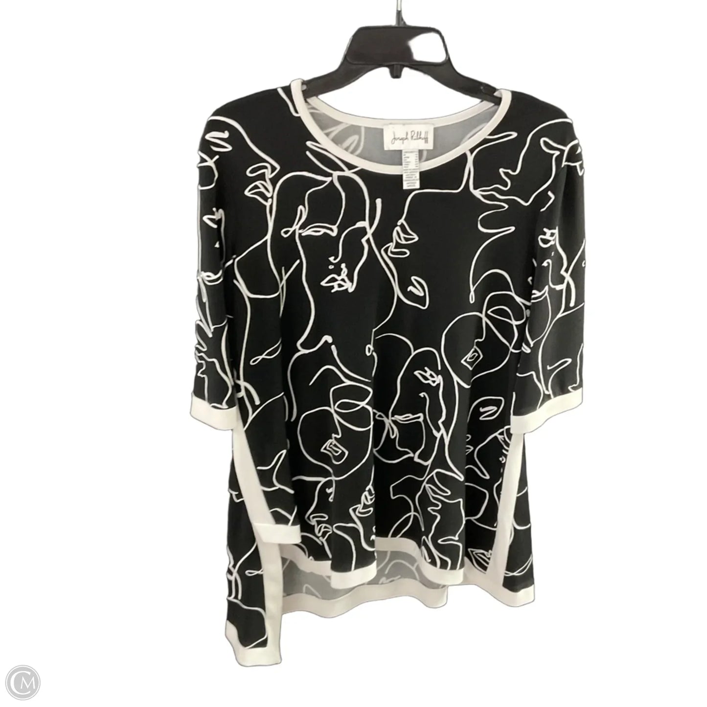 Top 3/4 Sleeve By Joseph Ribkoff In Black, Size: L