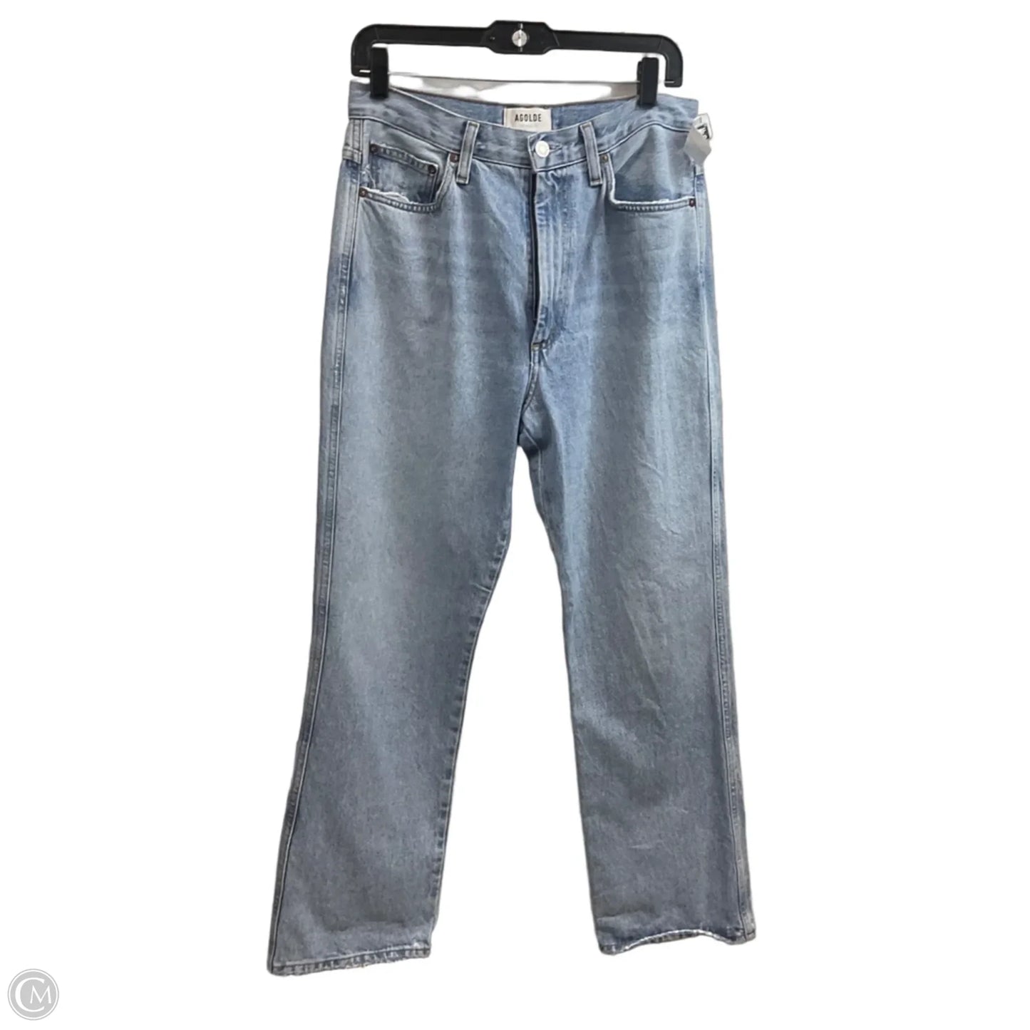 Jeans Straight By Agolde In Blue Denim, Size: 8