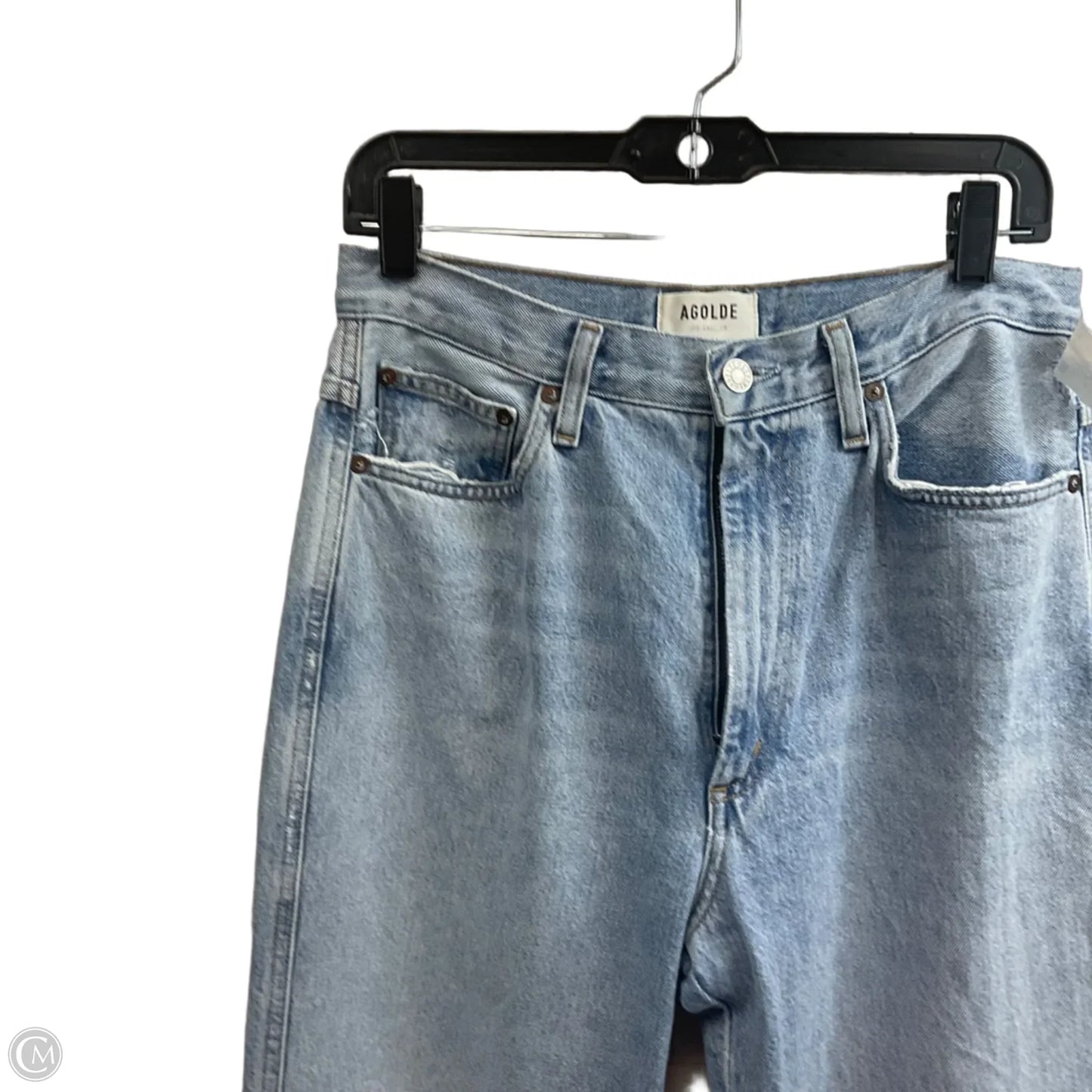 Jeans Straight By Agolde In Blue Denim, Size: 8