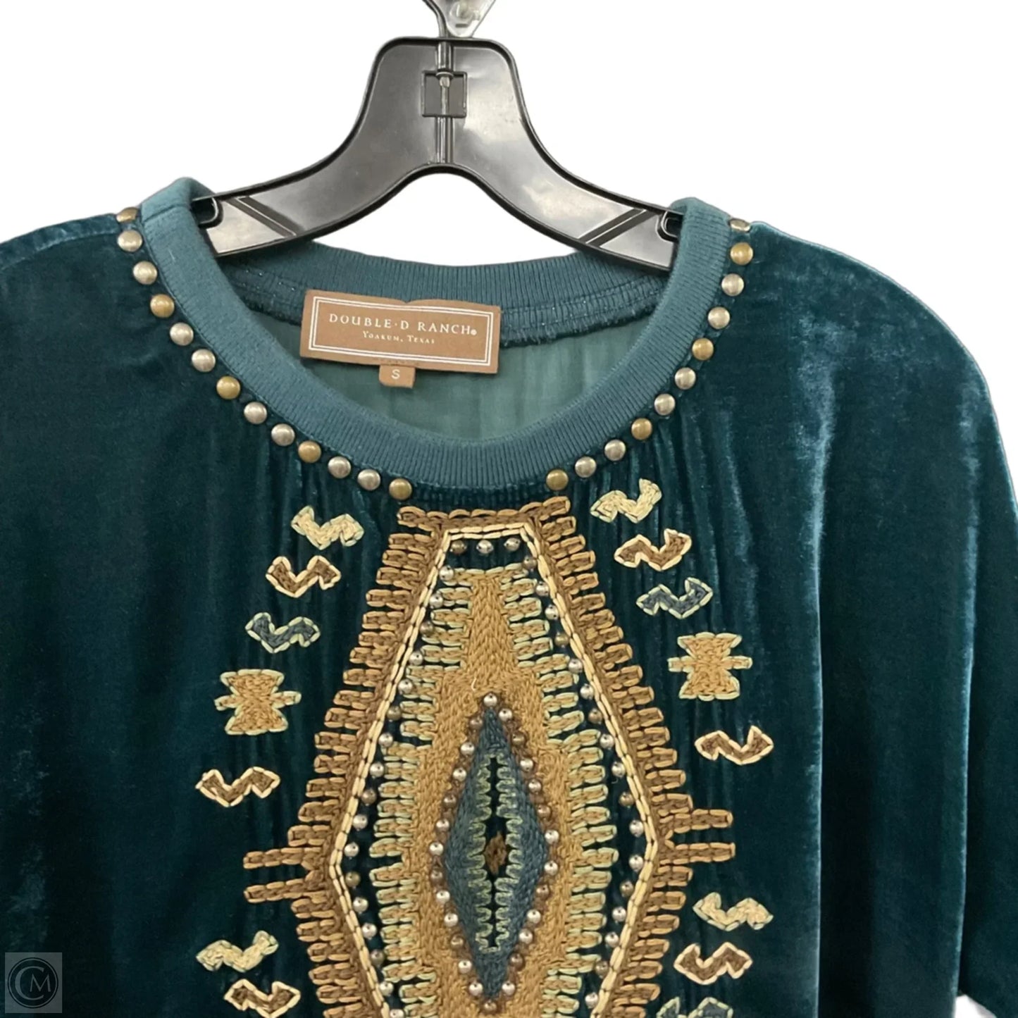 Blouse 3/4 Sleeve By Double D Ranch In Green, Size: S
