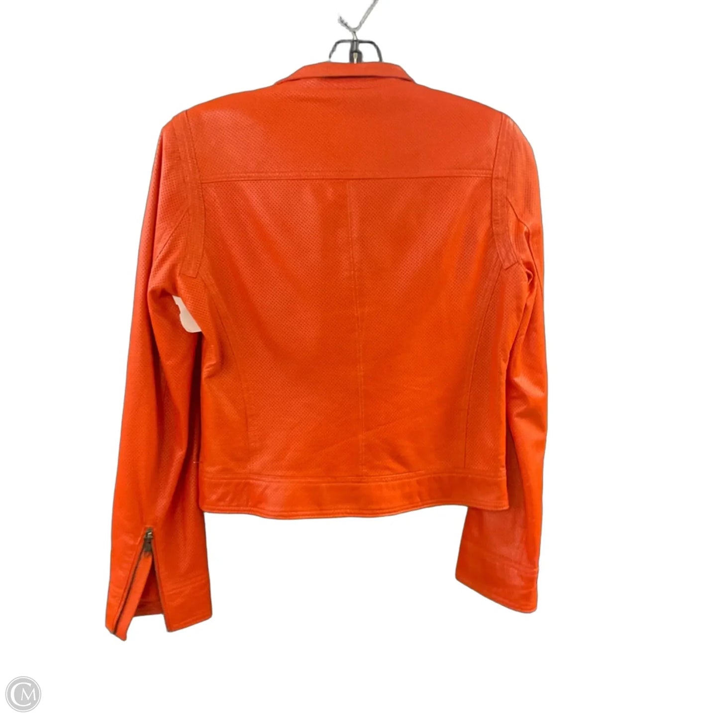 Jacket Moto Leather By TRUTHANDPRIDE In Orange, Size: S