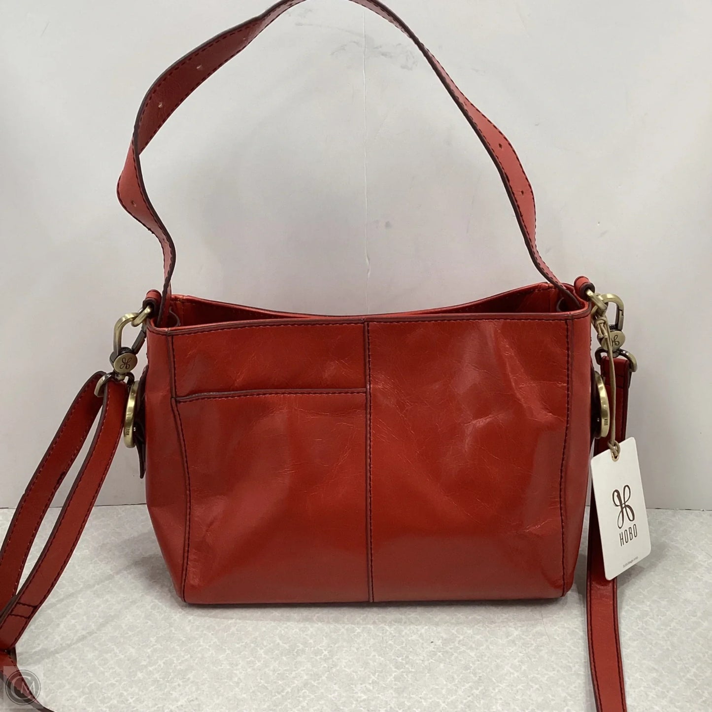 Handbag Leather By Hobo Intl, Size: Medium