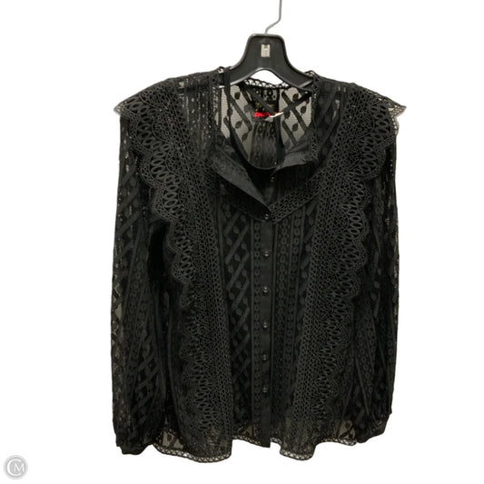 Blouse Long Sleeve By Johnny Was In Black, Size: S