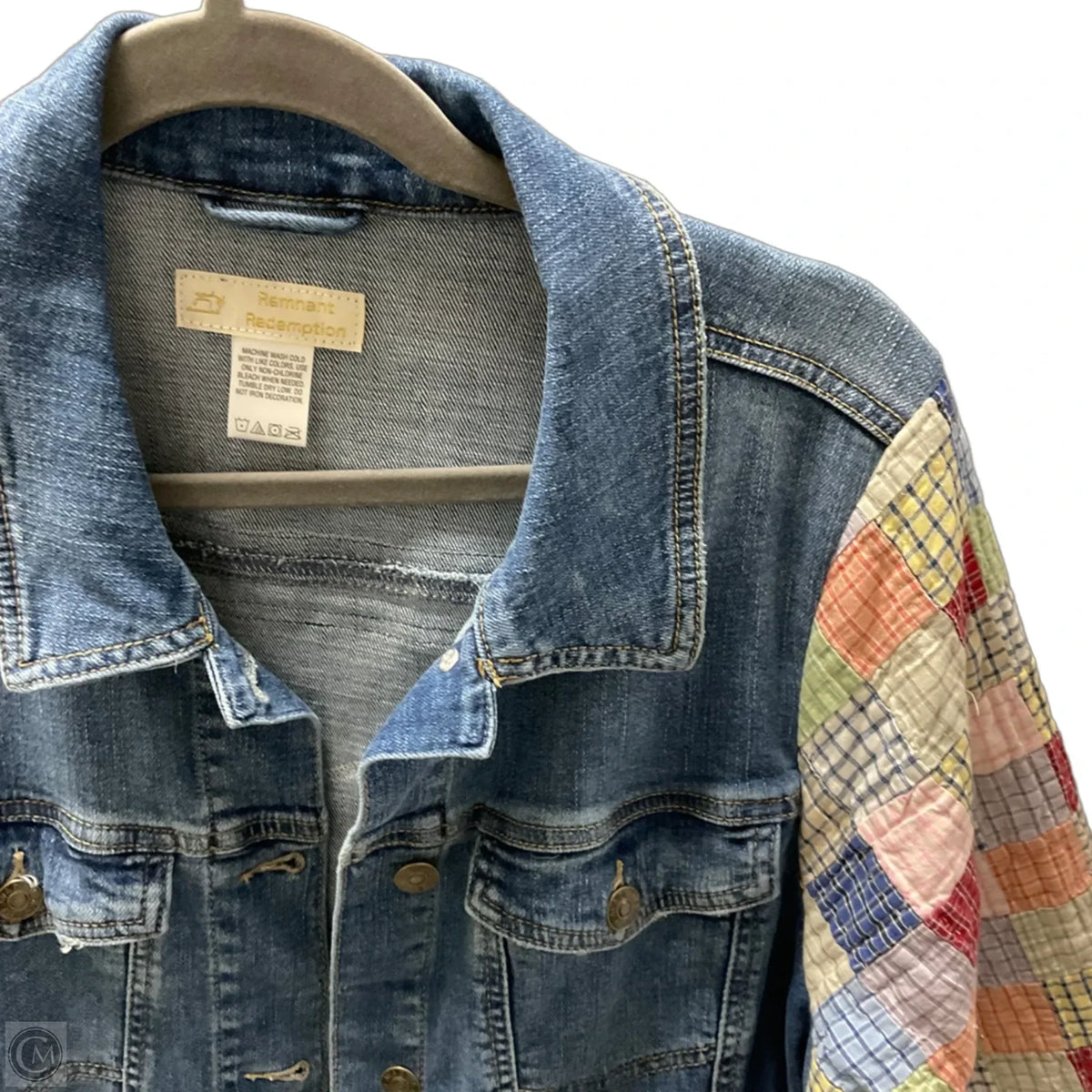 Jacket Denim By REMNANT REDEMPTION In Blue, Size: M