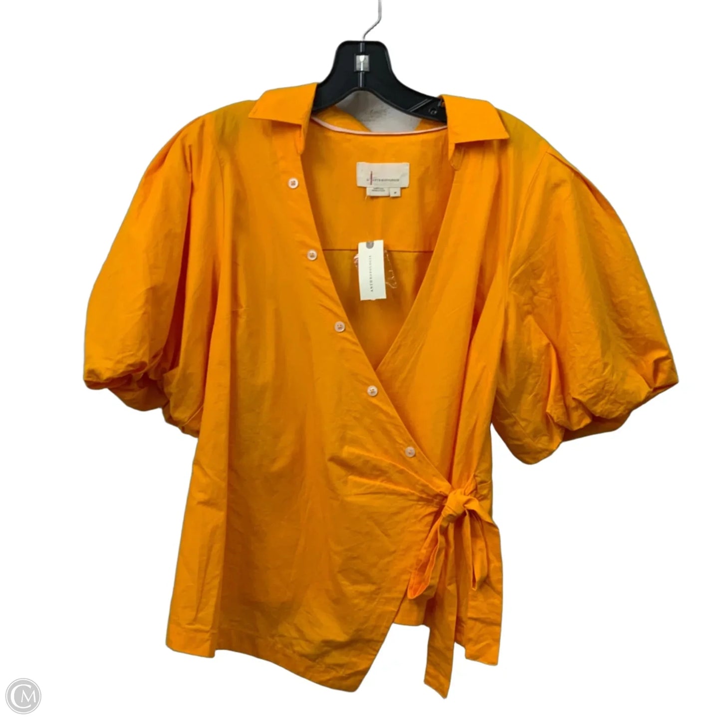 Top Short Sleeve By Anthropologie In Yellow, Size: M
