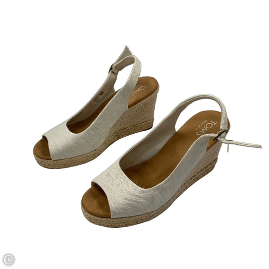 Sandals Heels Wedge By Toms In Cream, Size: 11