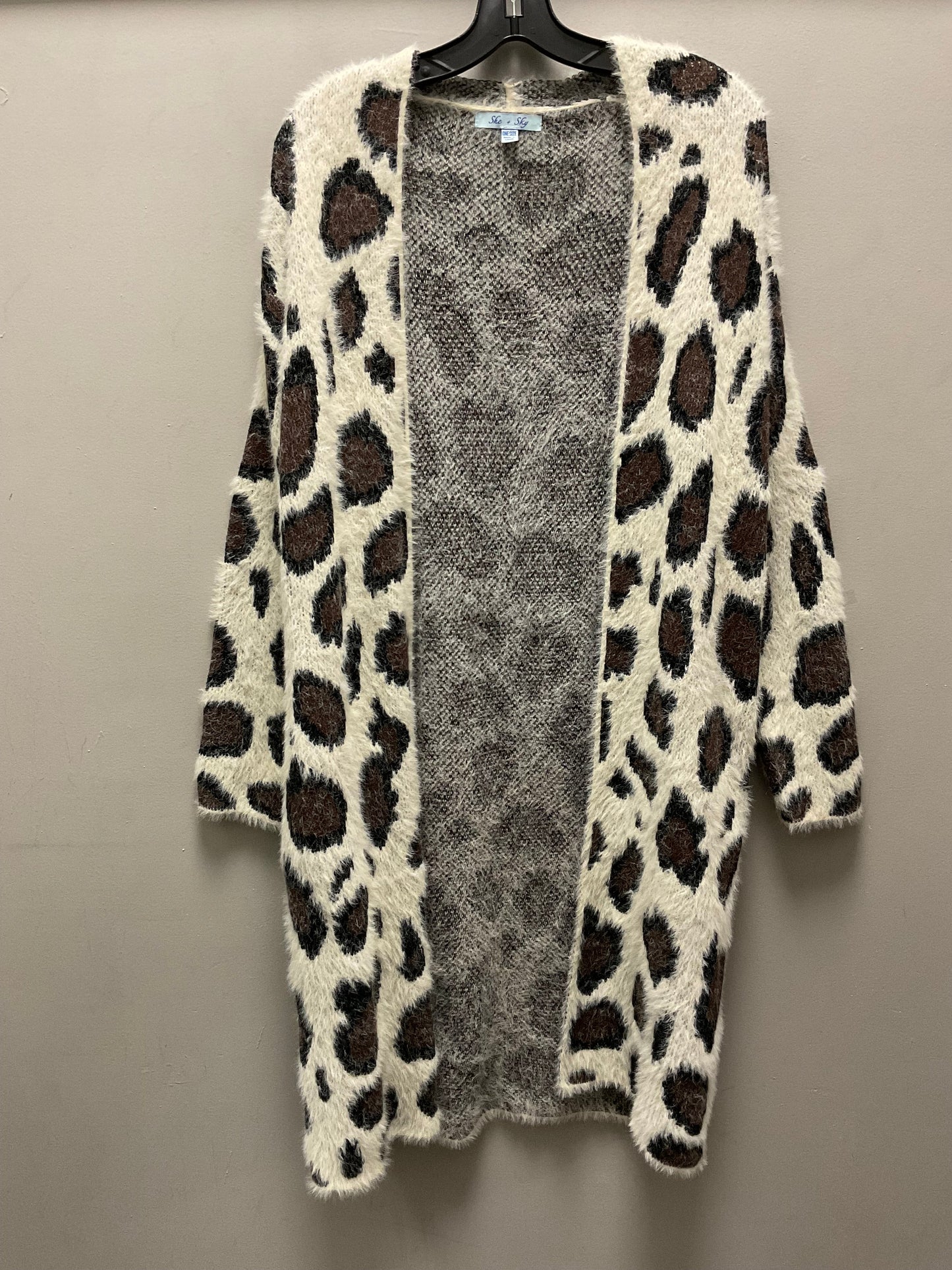 Sweater Cardigan By She + Sky In Animal Print, Size: Onesize