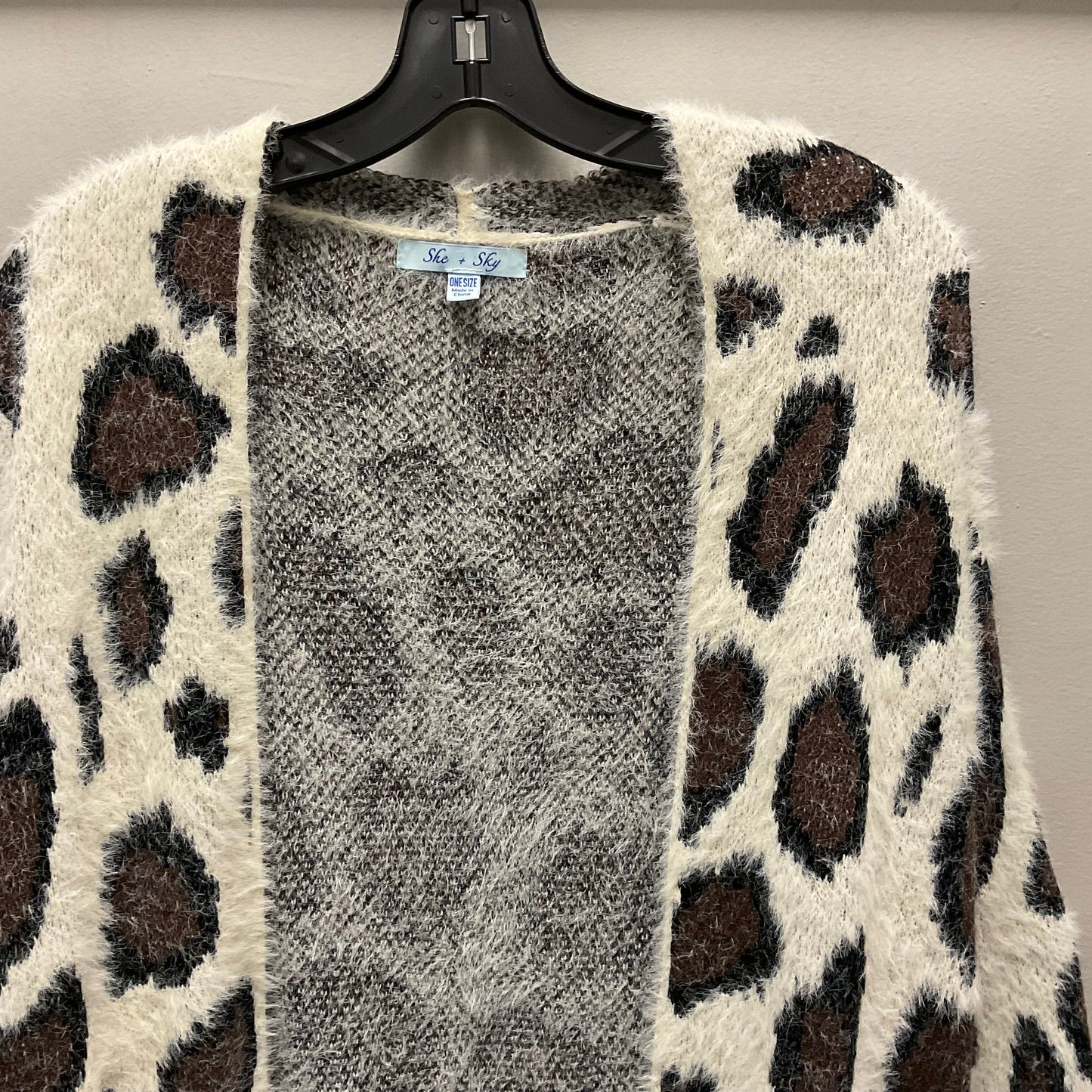 Sweater Cardigan By She + Sky In Animal Print, Size: Onesize