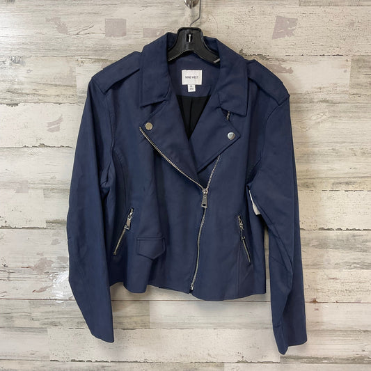 Jacket Moto By Nine West In Blue, Size: Xl