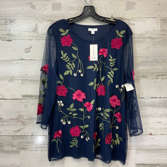 Top Long Sleeve By Charter Club In Navy, Size: Xl