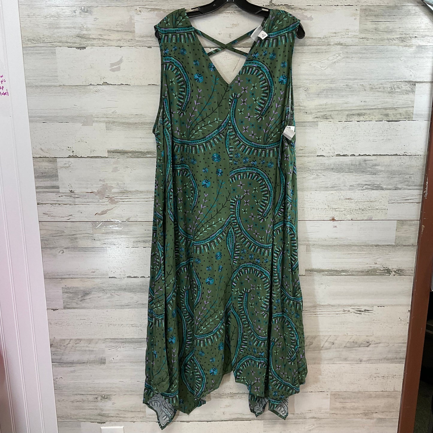 Dress Casual Midi By Ava & Viv In Green, Size: 2x