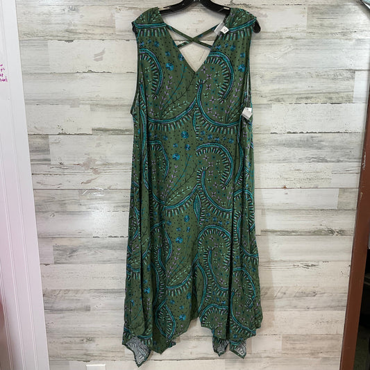 Dress Casual Midi By Ava & Viv In Green, Size: 2x