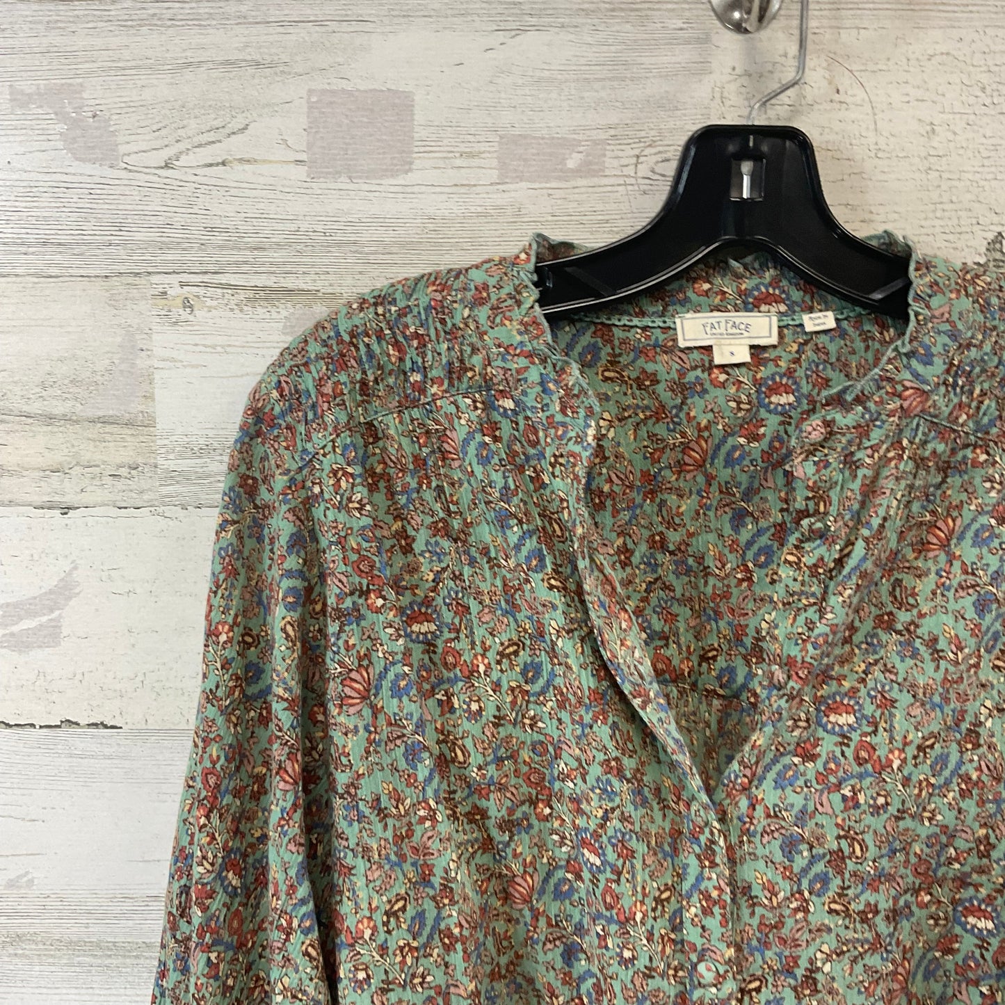 Blouse Long Sleeve By Fatface In Green, Size: S